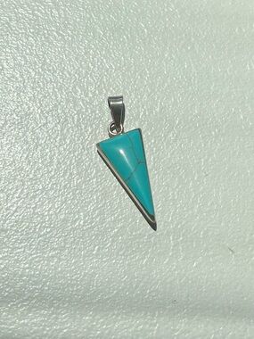 Turquoise Triangle Pendant Silver Frame